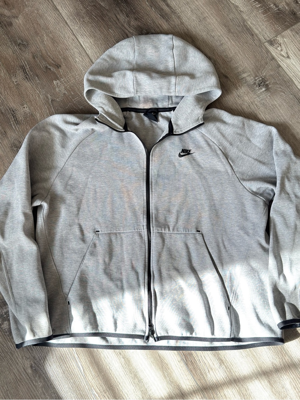 Nike Men's Sportswear Tech Light Gray Full-Zip Hoodie Jacket XXL